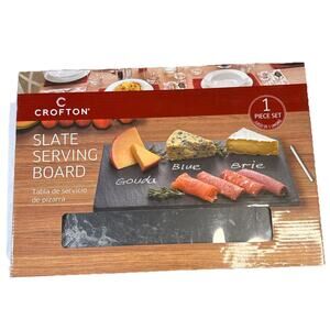 Crofton Slate Serving Board 12 X 8, Includes: Chalk Writing Pencil Charcuterie